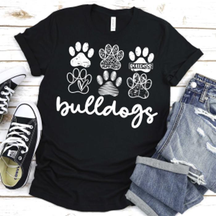 Custom Mascot Paw Print Tee | 10+ Mascots Available | School Spirit Shirt