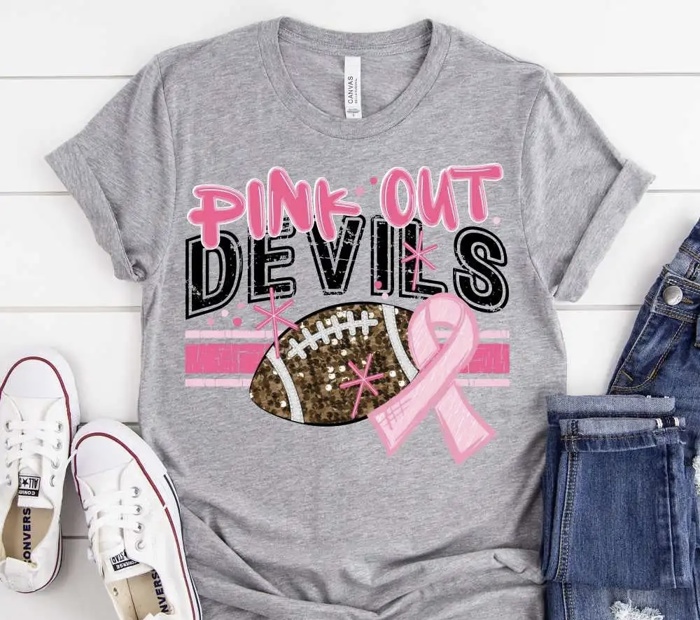 Pink Out Game Day Mascot Tee – Breast Cancer Awareness