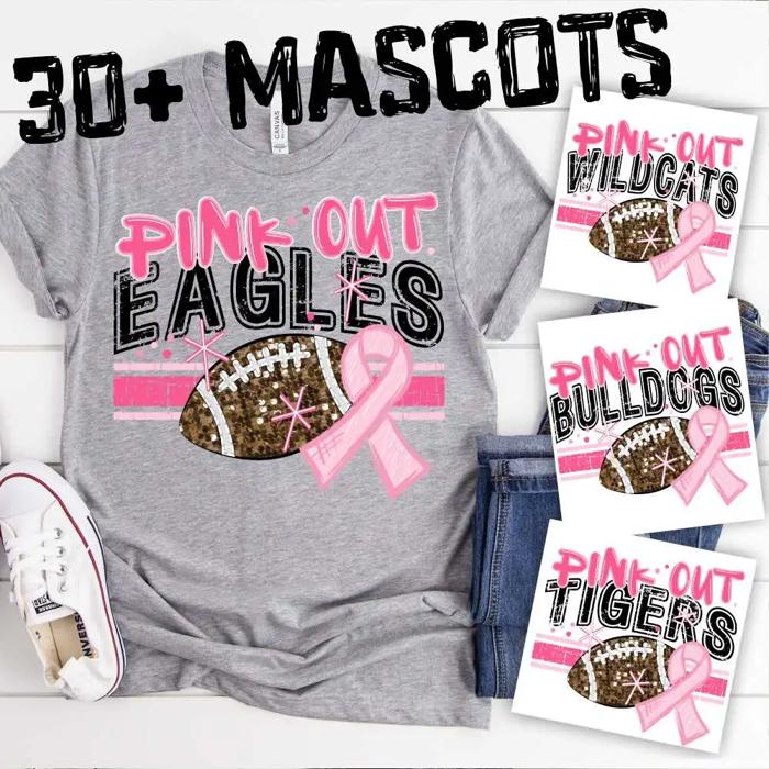 Pink Out Game Day Mascot Tee – Breast Cancer Awareness