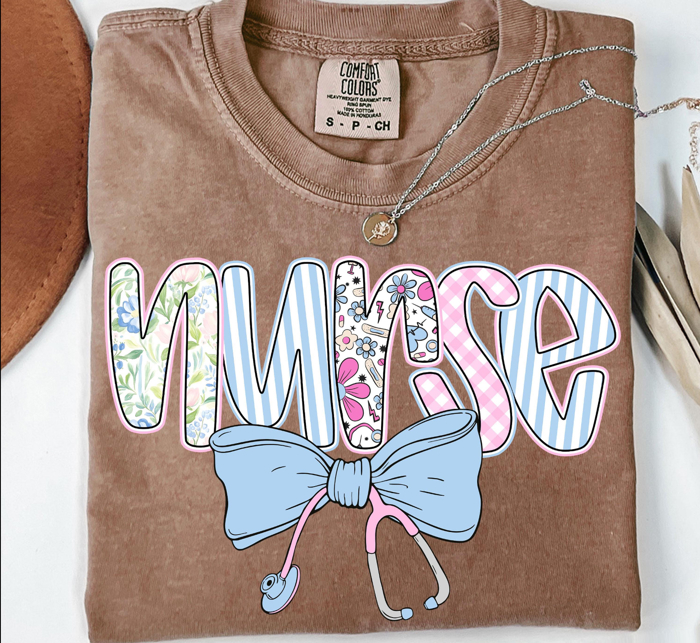 Bloom & Bow Nurse Tee – Comfort Colors | 30+ Colors
