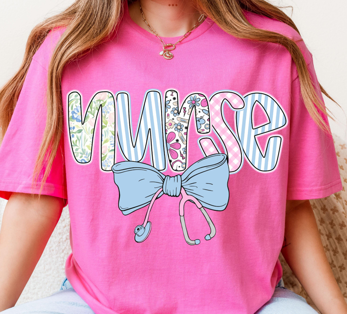 Bloom & Bow Nurse Tee – Comfort Colors | 30+ Colors