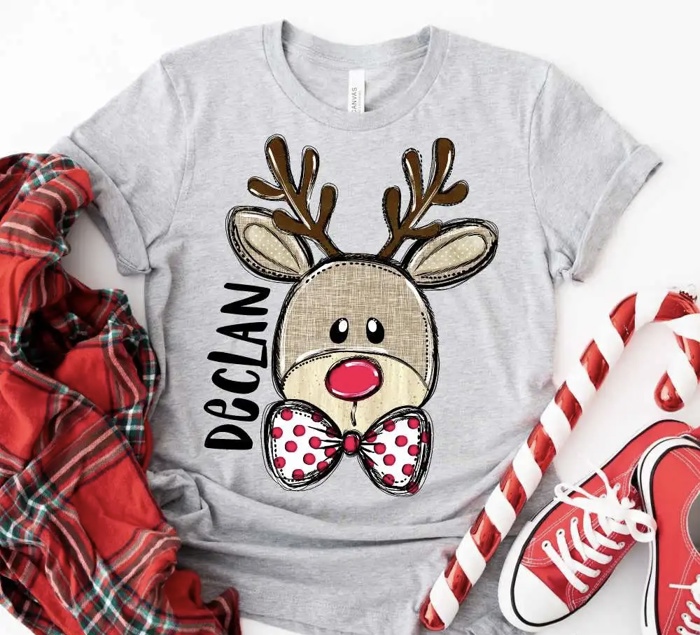 Personalized Kids Christmas Shirt - Custom Name Holiday Tee