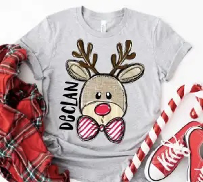 Personalized Kids Christmas Shirt - Custom Name Holiday Tee