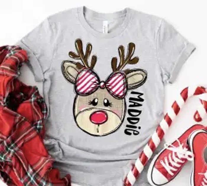 Personalized Kids Christmas Shirt - Custom Name Holiday Tee