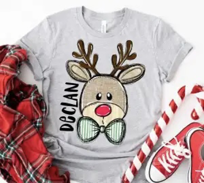 Personalized Kids Christmas Shirt - Custom Name Holiday Tee
