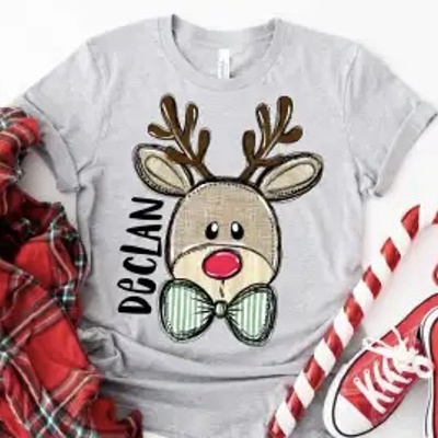 Personalized Reindeer Tee – Adorable Holiday Style!
