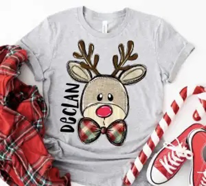 Personalized Kids Christmas Shirt - Custom Name Holiday Tee