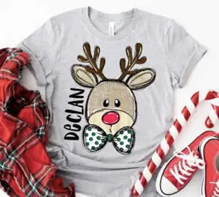 Personalized Kids Christmas Shirt - Custom Name Holiday Tee