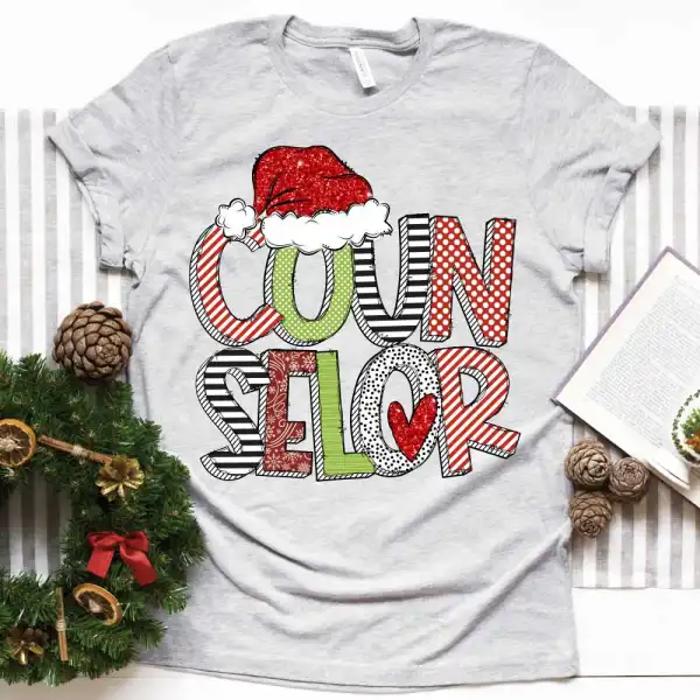 Christmas Teacher Tee – Teacher, Librarian, Coach, Office Staff & More