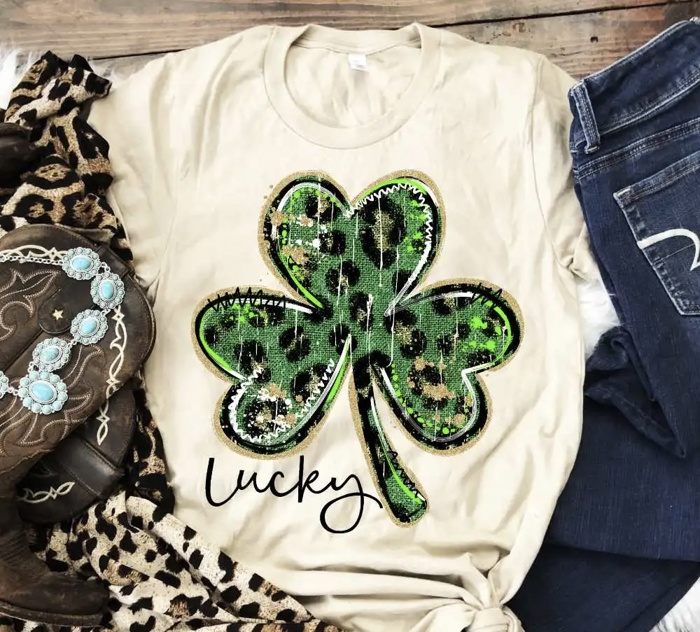 Lucky Shamrock Tee | Leopard Clover St. Patrick’s Day Shirt 