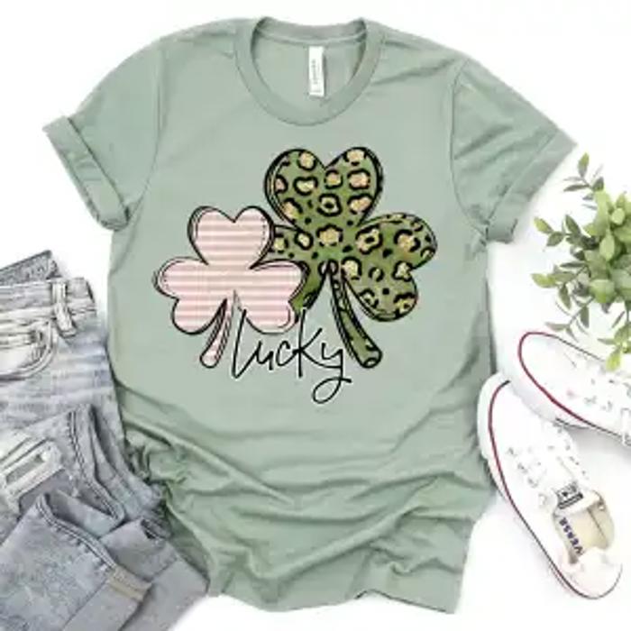 Faux Leopard Lucky Clover Shirt | St. Patrick’s Day Graphic Tee