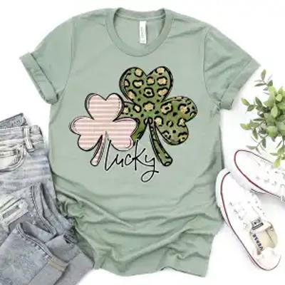 Faux Leopard Lucky Clover Shirt | St. Patrick’s Day Graphic Tee