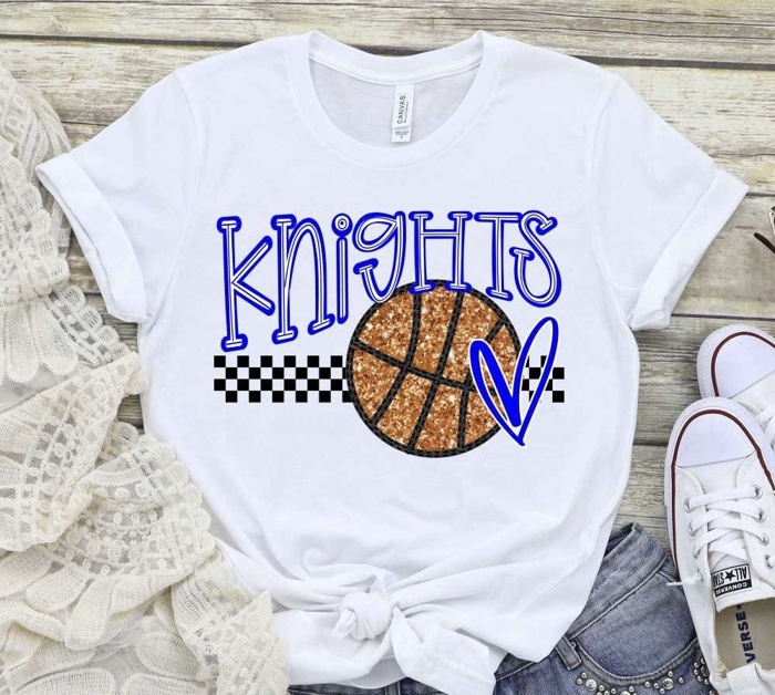 Custom Mascot Basketball Heart Tee – 30+ Mascots