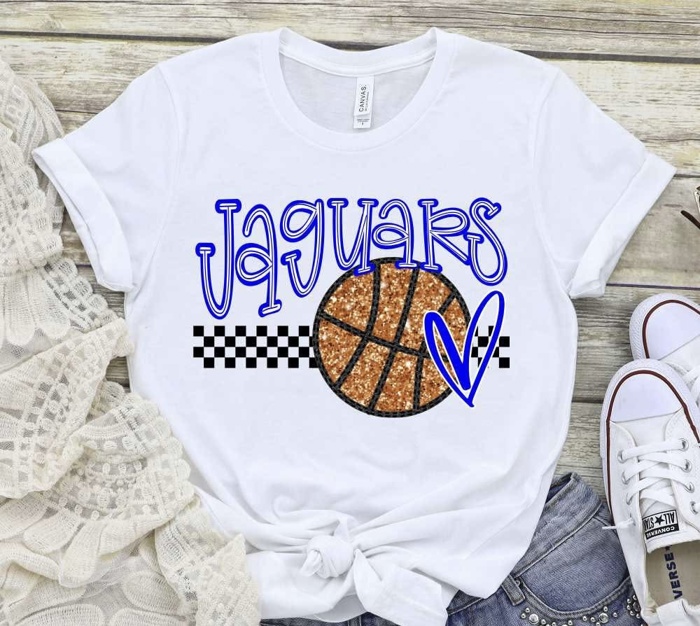 Custom Mascot Basketball Heart Tee – 30+ Mascots