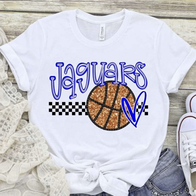 Custom Mascot Basketball Heart Tee – 30+ Mascots