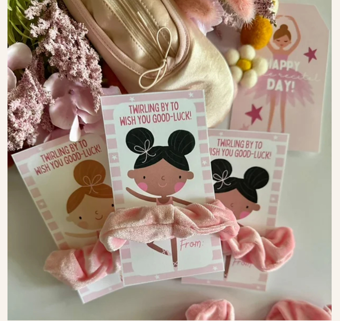 Ballerina Scrunchie Cards – Set of 3 | Dance Gift, Party Favor, Christmas Gift