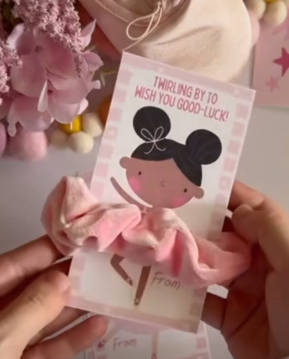Ballerina Scrunchie Cards – Set of 3 | Dance Gift, Party Favor, Christmas Gift