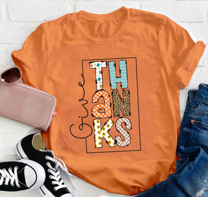 Give Thanks Patchwork Tee