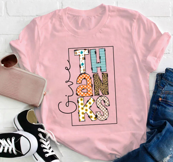 Give Thanks Patchwork Tee