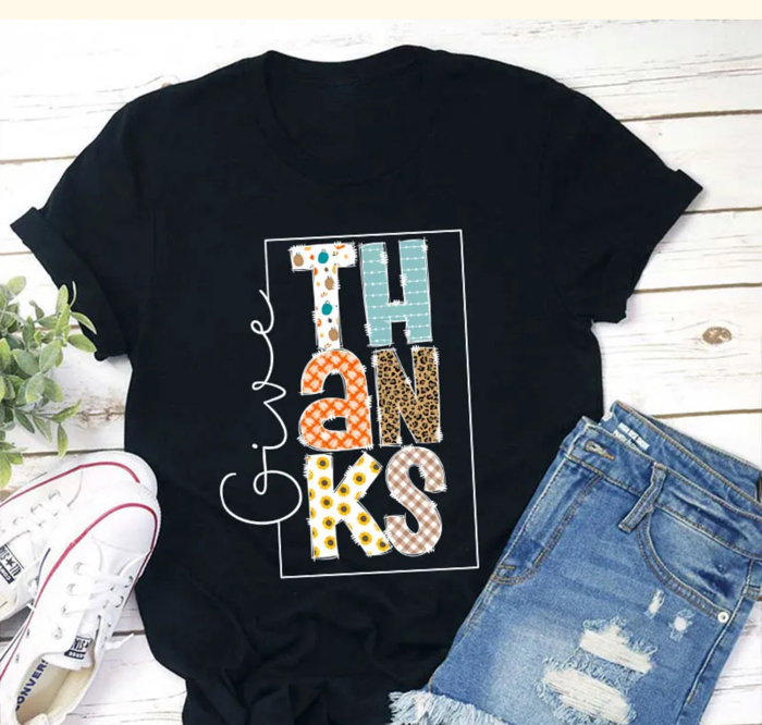 Give Thanks Patchwork Tee
