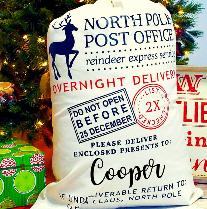 Personalized Santa Sack | Custom Christmas Gift Bag