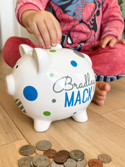 Personalized Polka Dot Piggy Bank – Custom Gift for Kids 