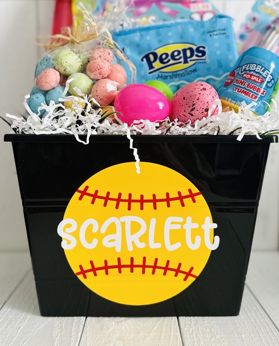 Personalized Softball Easter Basket - Custom Easter Basket 