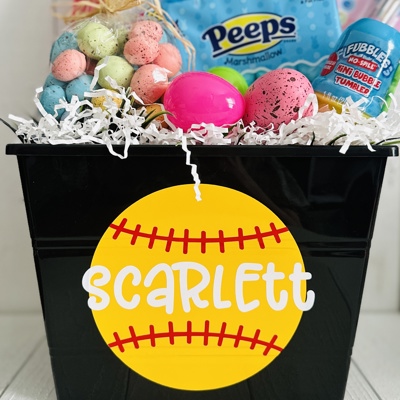 Personalized Softball Easter Basket - Custom Easter Basket 