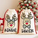  Personalized Reindeer Santa Sack – Custom Christmas Gift Bag for Kids
