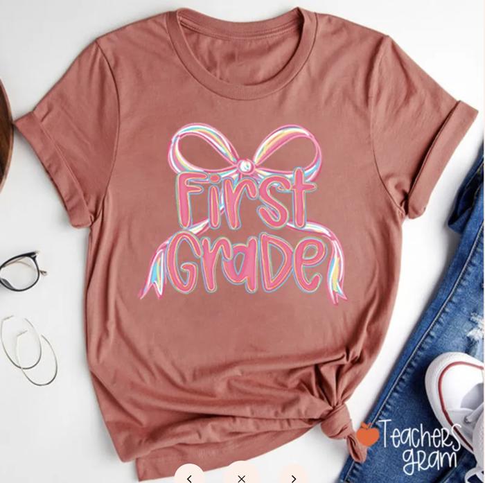 Bow Grade Teacher Tee - Pre K to 5th Grade 