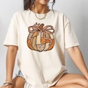  Faux Patchwork Pumpkin Tee – Cozy Fall Graphic Shirt