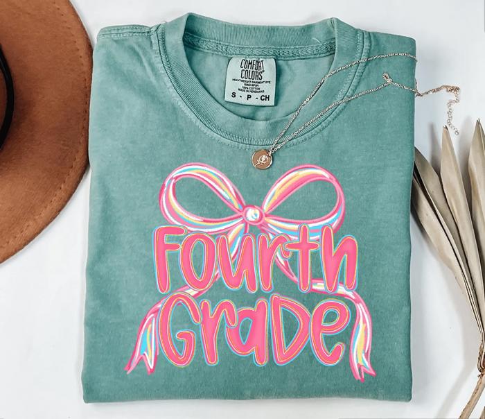 Bow Grade Teacher Tee - Pre K to 5th Grade 