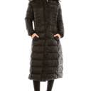 1X Black Women's Maxi Length Puffer Parka Coat