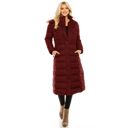 1X Burgundy Women's Maxi Length Puffer Parka Coat