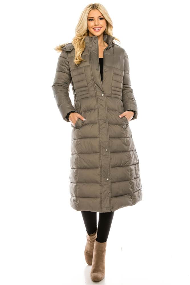 Women's Maxi Length Puffer Parka Coat