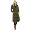 1X Olive Women's Maxi Length Puffer Parka Coat