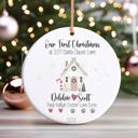 White Holidays Personalized First Christmas New Home Ornament: Custom Address, Family and Pet Names, Red House Design; New Homeowner Housewarming Gift