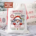  Personalized Santa Sack; Child's Fabric Christmas Gift Bag with Name; Santa, Reindeer, Puppy, Kitten, Teddy Bear Designs; Large & Small Bags