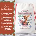  Personalized Santa Sack; Child's Fabric Christmas Gift Bag with Name; Santa, Reindeer, Puppy, Kitten, Teddy Bear Designs; Large & Small Bags