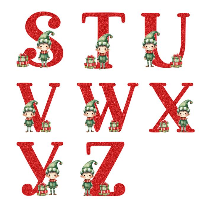 Personalized Boy Elf Child's Initial and Name Christmas Ornament; Custom Kid's Boy Elf Christmas Ornament; Gift Box Included