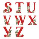  Personalized Boy Elf Child's Initial and Name Christmas Ornament; Custom Kid's Boy Elf Christmas Ornament; Gift Box Included