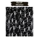 Dancing Skeletons Personalized Large Glow-in-the-Dark Trick-or-Treat Bag with Drawstring - Handmade Halloween Custom Tote for Kids; Name Glows in the Dark Bag