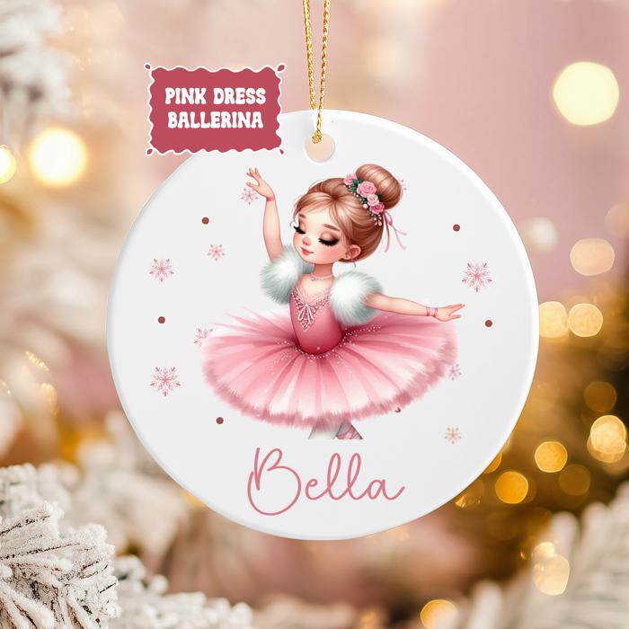 Christmas Ballerina Ornament – Personalized Ballet Dancer Gift - Christmas Red Dress, Ballerina with Nutcracker, Green Dress or Pink Dress
