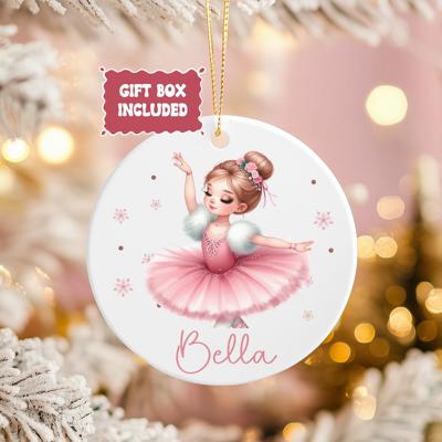 Christmas Ballerina Ornament – Personalized Ballet Dancer Gift - Christmas Red Dress, Ballerina with Nutcracker, Green Dress or Pink Dress