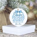  Personalized Blue Coquette Senior 2026 Graduation Ornament; Blue Bow Design; Customize with Senior's Name and School