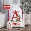 Small Personalized Special Delivery Girl Elf Design Santa Bag | Large and Small Bags