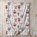  Highland Cows, Penguin, Baby Deer and Sloth Personalized Christmas Blanket | Child's Custom Holiday Throw 30"x40"