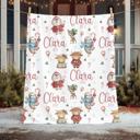  Highland Cows, Penguin, Baby Deer and Sloth Personalized Christmas Blanket | Child's Custom Holiday Throw 30"x40"