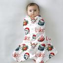  Christmas Sports Personalized Child's Blanket – Includes Football, Baseball, Basketball, Golf and Hockey; Santa Hat and Holiday Decor