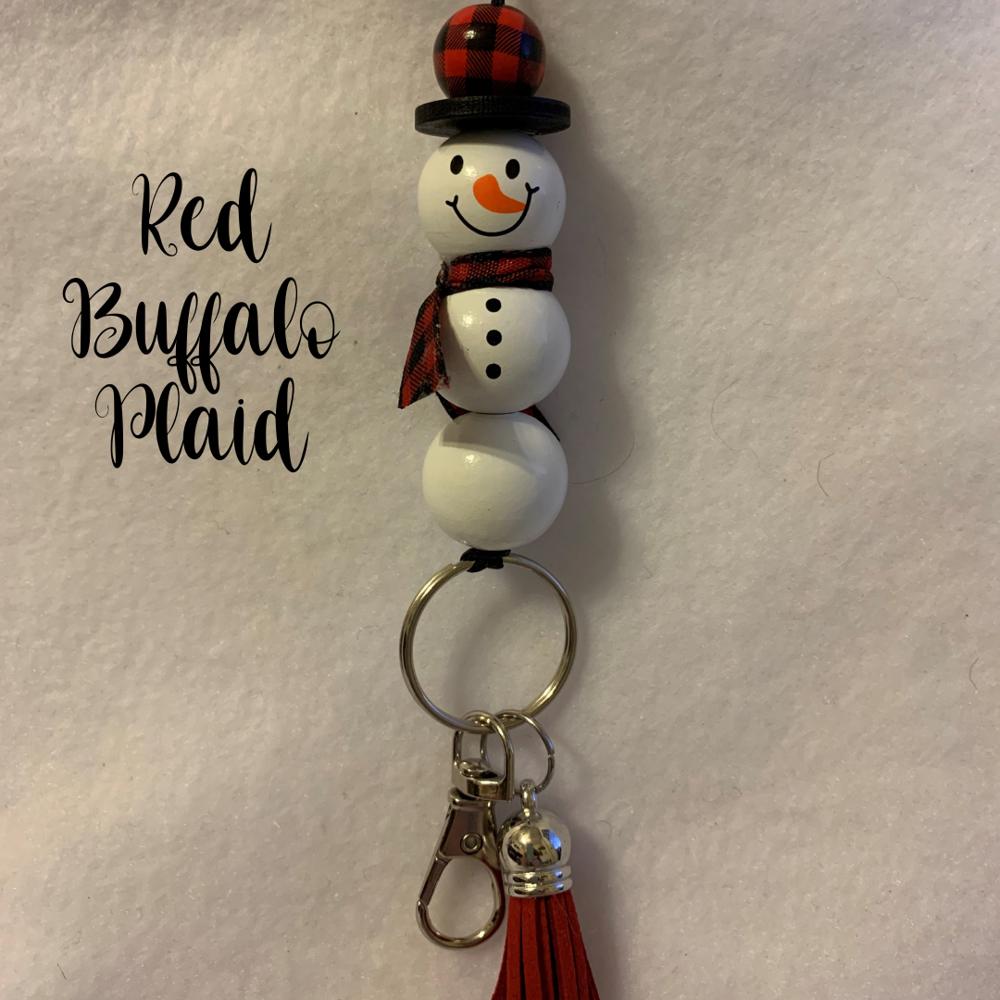 Christmas Snowman Lanyard; Red Buffalo Plaid Lanyard; Black Buffalo Plaid Lanyard; Teacher Coworker Gift